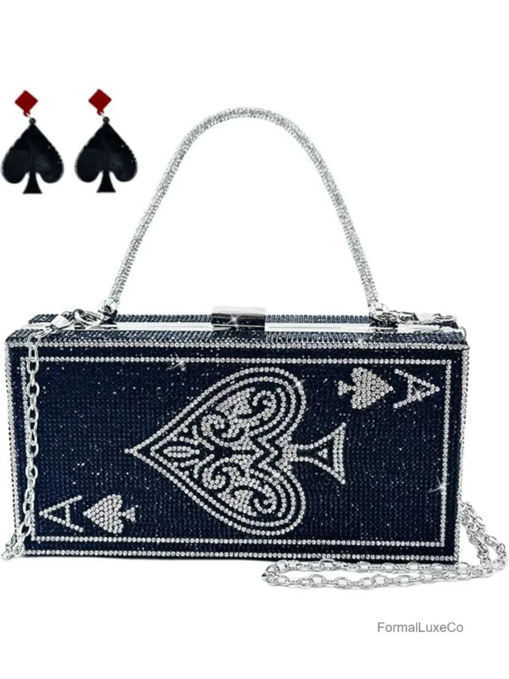 Diamond Rhinestone Crystal Clutch Bag with Chain Strap